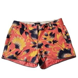 J Crew Coral Allover Floral Print Shorts